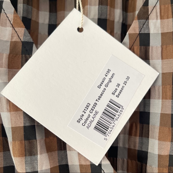 Baum und Pferdgarten Adalaine Checked Wrap Dress in Tabacco Gingham midi - Picture 11 of 16